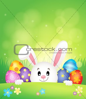 Easter eggs and lurking bunny theme 1