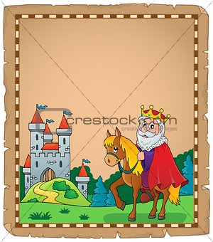 Parchment with king on horse theme 2
