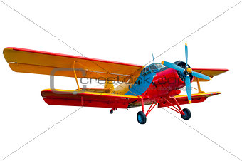 isolated model of old time vintage russian soviet airplane or pl