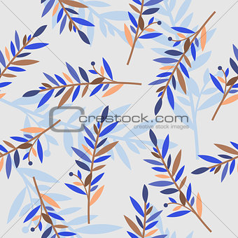 floral seamless pattern with branches for textile print
