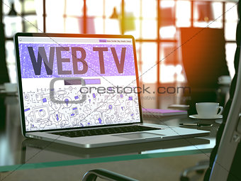 Laptop Screen with Web TV Concept.