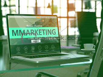 Laptop Screen with MMarketing Concept.