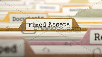Fixed Assets Concept on File Label.