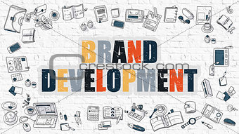 Brand Development in Multicolor. Doodle Design.