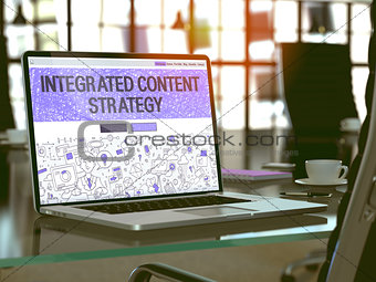 Laptop Screen with Integrated Content Strategy Concept.