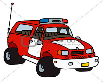Funny fire patrol car