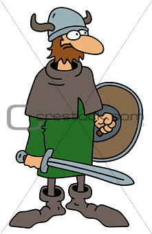 Funny old viking warrior