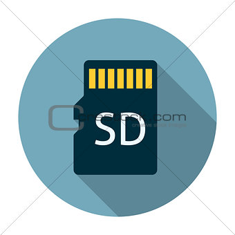 Micro sd card icon flat