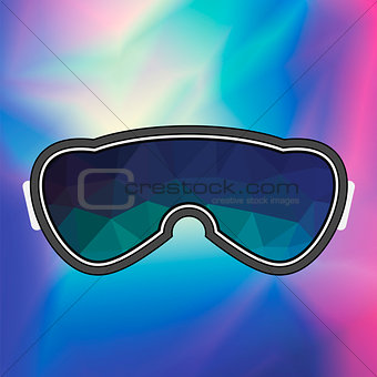 Ski Goggle. Colorful Glasses