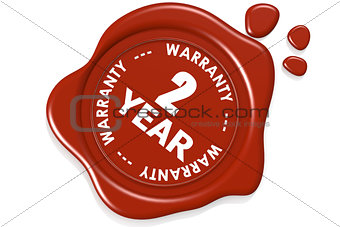 Two year warranty seal isolated on white background