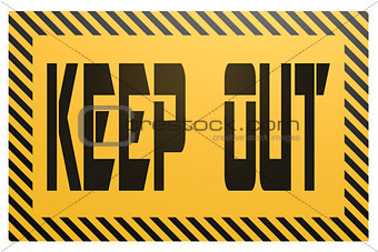 Banner with keep out word