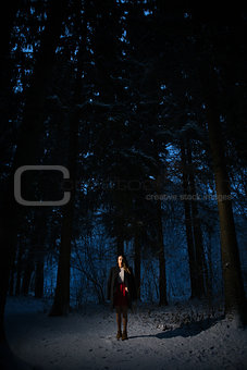 girl alone in the woods
