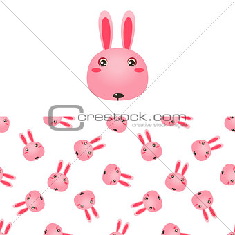 Rabbit Head Icon And Pattern