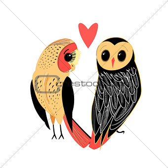Lovers funny owl 