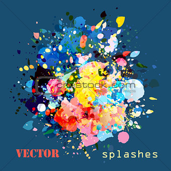 splashes colorful paints