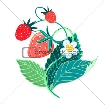 illustration of colorful tasty strawberries 