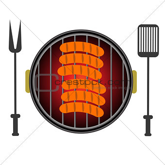 Grill Icon Isolated on White Background