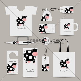 Corporate business style design, funny cow