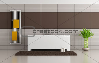 Brown and beige modern bathroom
