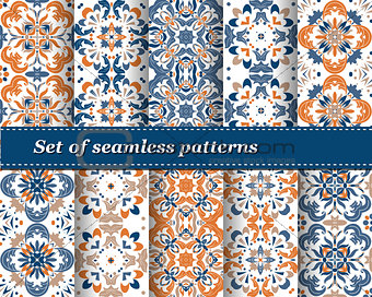 set of vector abstract pattern paper for scrapbook