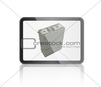 Tablet with Dollar Money