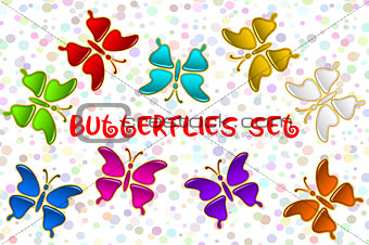 Colorful Butterflies Set