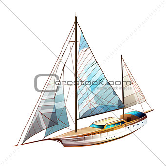 Sailing Yacht Illustration