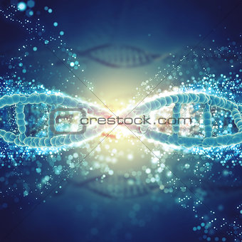 3D medical background with DNA strands