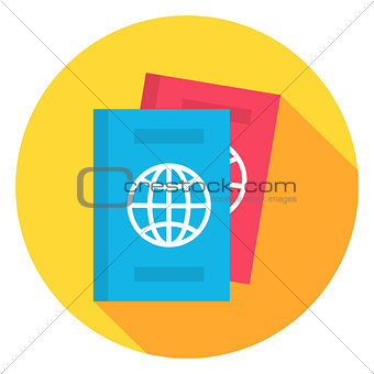 Document Passport Circle Icon