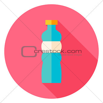 Sport Bottle of Water Circle Icon