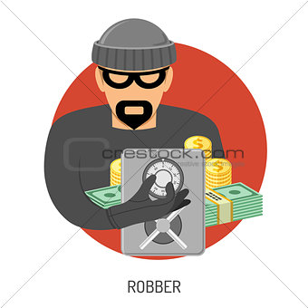 Robber Icon with Safe