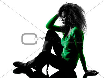 woman sadness despair silhouette isolated