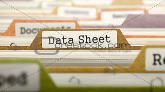 Folder in Catalog Marked as Data Sheet.