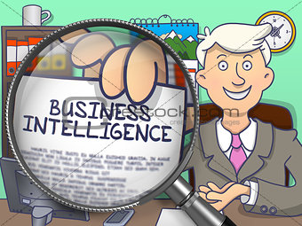 Business Intelligence through Lens. Doodle Concept.