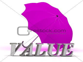 VALUE- inscription of silver letters and umbrella 