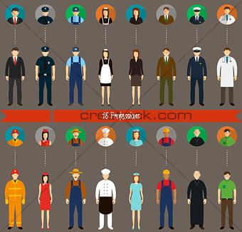 Profession people and avatars collection. Vector