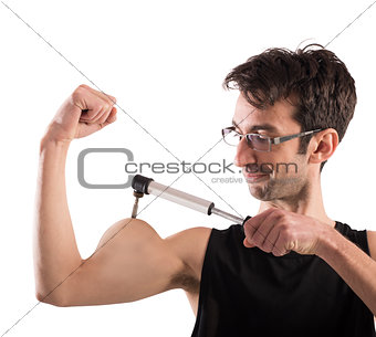 Ironic muscular man