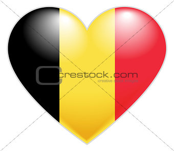 Belgium Flag Heart. Belgian flag icon in shape of heart