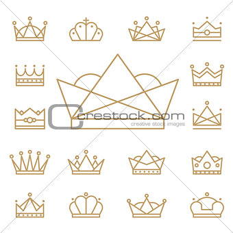 Crown icons set