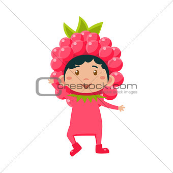 Kid In Raspberry Costume. Vector Illustration