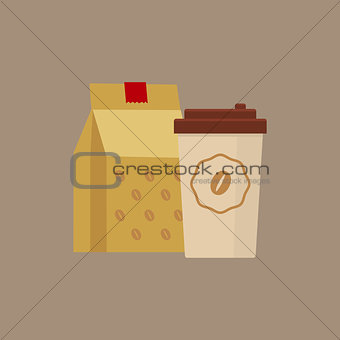 Take Away Coffee Simplified Illustration