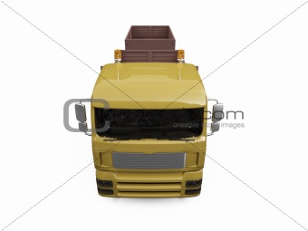 long dump truck on white background