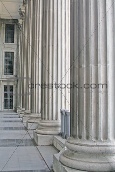 Stone Pillars Outside a Court