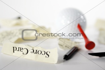 Golf score card teared apart
