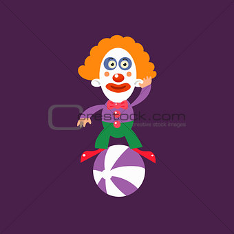 Clown Balancing On Ball