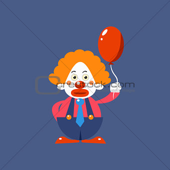 Sad Clown Holding Balloon