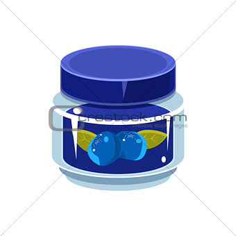Blueberry Jam  In Transparent Jar