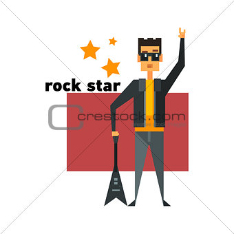 Rock Star Abstract Figure