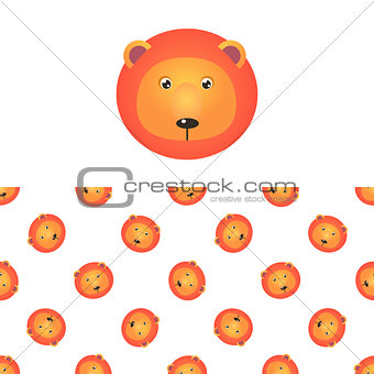Lion Head Icon And Pattern