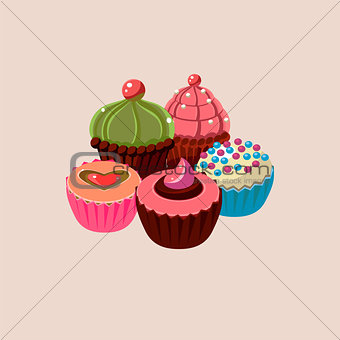 Five Cupcakes Set